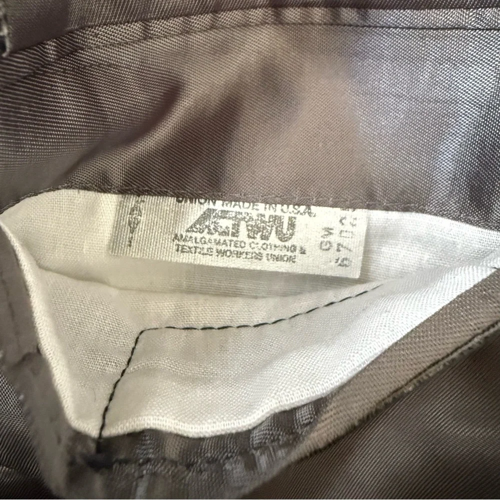 Vintage Barrister 100% Camel Hair Blazer Grey Plaid Herringbone Two Button, 42L